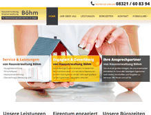 Tablet Screenshot of hausverwaltung-boehm.com
